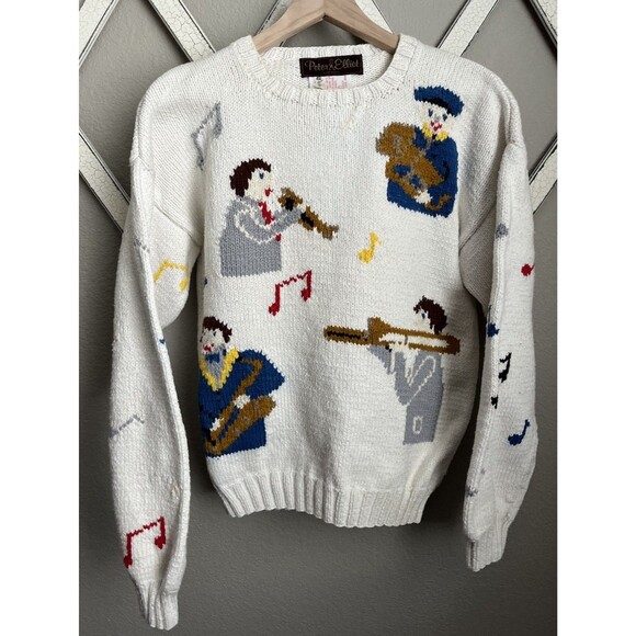 Peter Elliot Sweaters - Peter Elliot Women's M? Musician Musical Notes Cotton Sweater *READ*